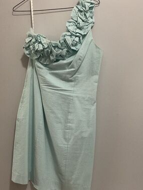 Women’s Lilly Pulitzer Vivienne Shorely Green/White Seersucker Dress, Size 8